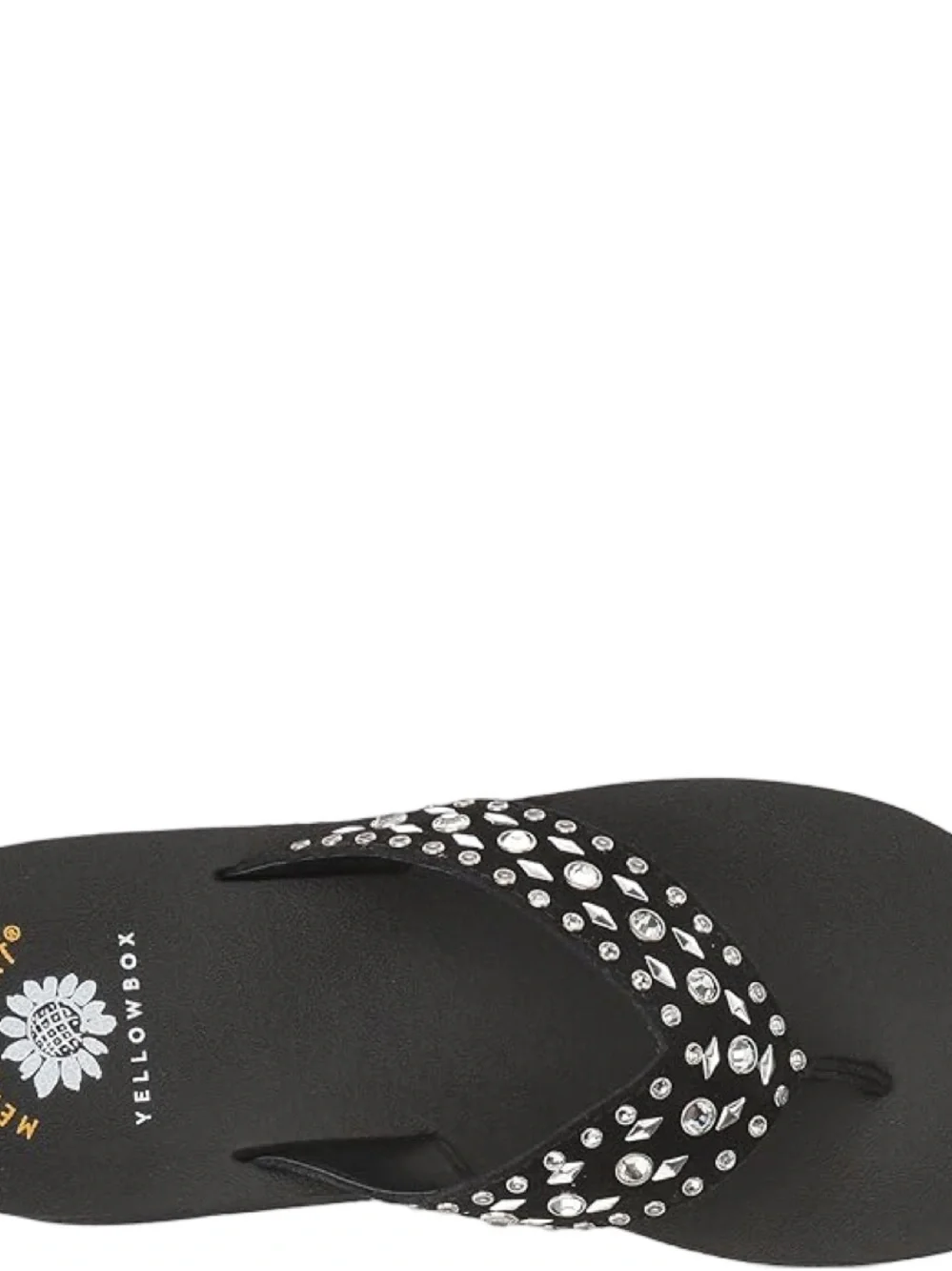 Black Jeweled Women's Flip Flop Sandals - Picture 2 of 3